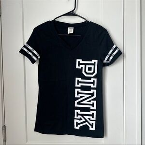 Victoria's Secret PINK Black V-Neck Tee